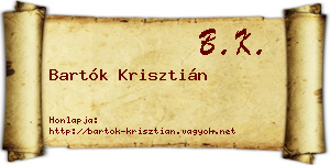 Bartók Krisztián névjegykártya