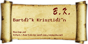 Bartók Krisztián névjegykártya